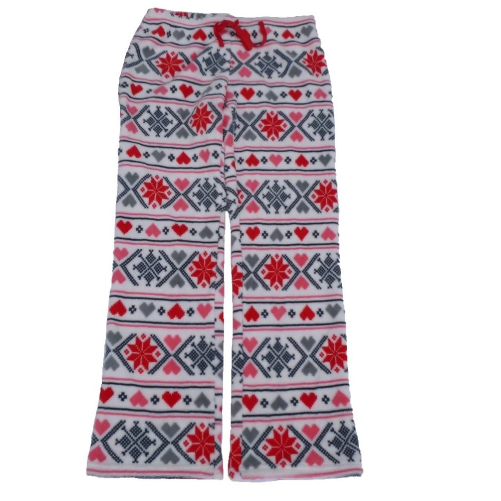 Womens PJ Couture Fair Isle Fleece Sleep Pajama Pants Size Med Large NWT